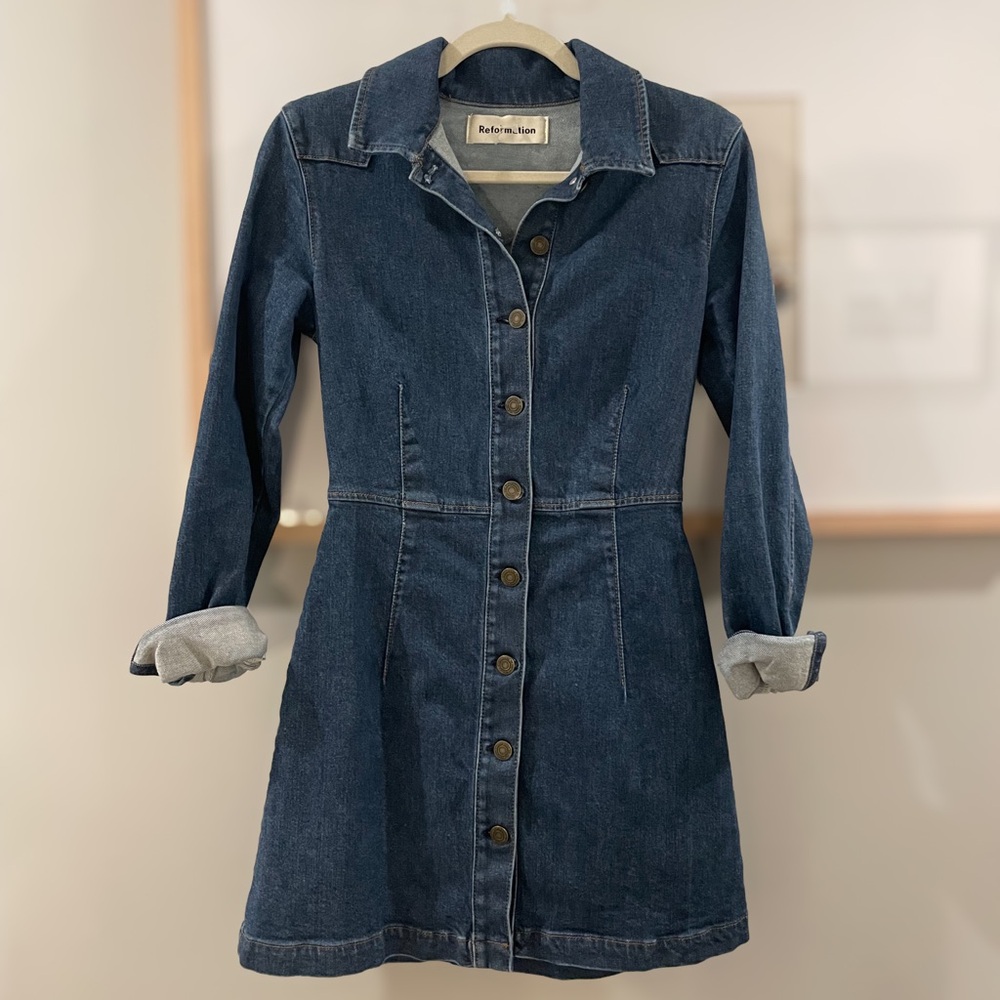 EUC Reformation Denim Mini Dress Size 2